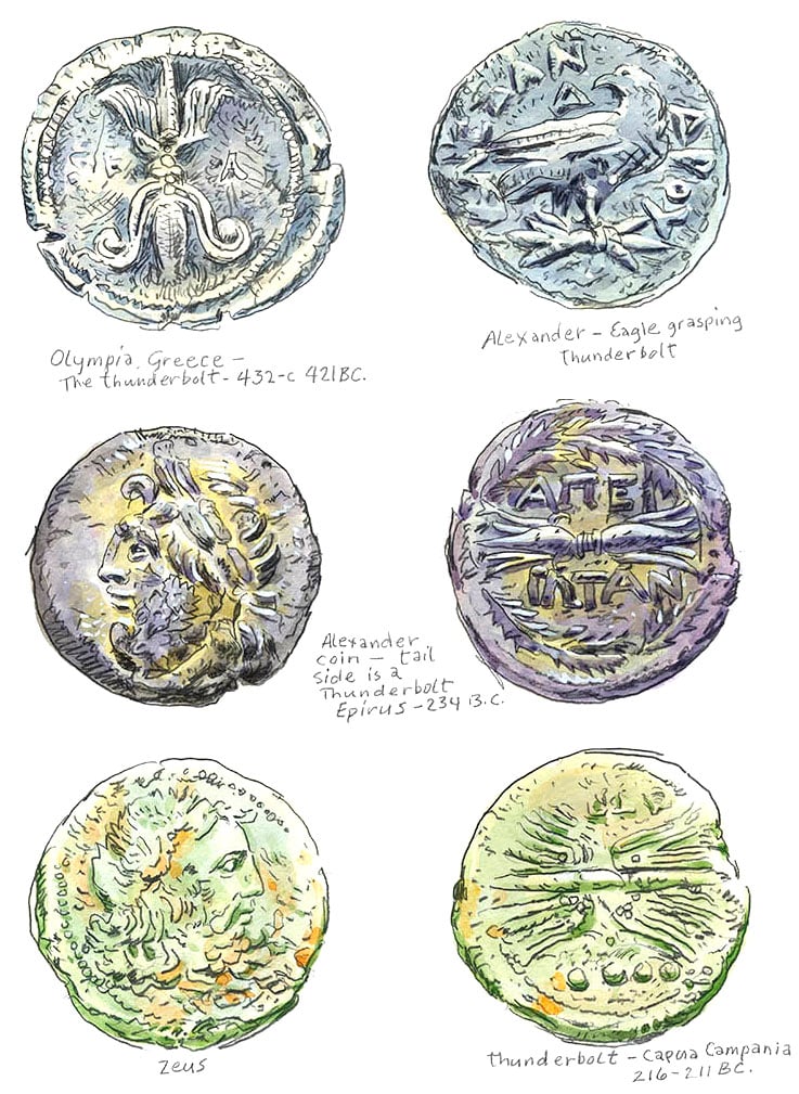 In Macedonia, Greece and Rome, coinage was regarded as a means of propagating government authority, generally based on the legitimacy bestowed upon a leader by the gods. For this reason, it was not uncommon for coins, as these, to depict a city or province&rsquo;s leader or, as was often the case, deity, together with lightning, in the form of double-ended thunderbolts, to symbolize their power.