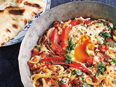 Flavors: Afghan Breakfast Eggs Tokhme Banjanromi