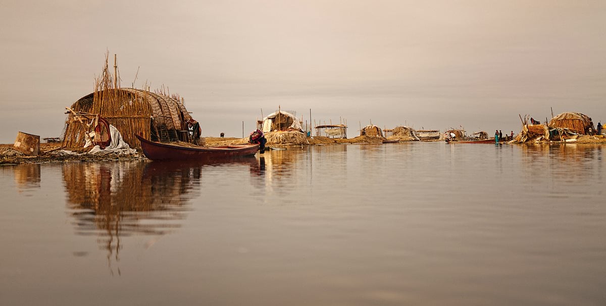 “An extraordinary architectural achievement with the simplest of materials,” wrote Thesiger of the barrel-vaulted, reed mudhifs that have provided shelter to people of the marshes for thousands of years. Though the extent of the marshes is much less today, mudhifs remain in use.