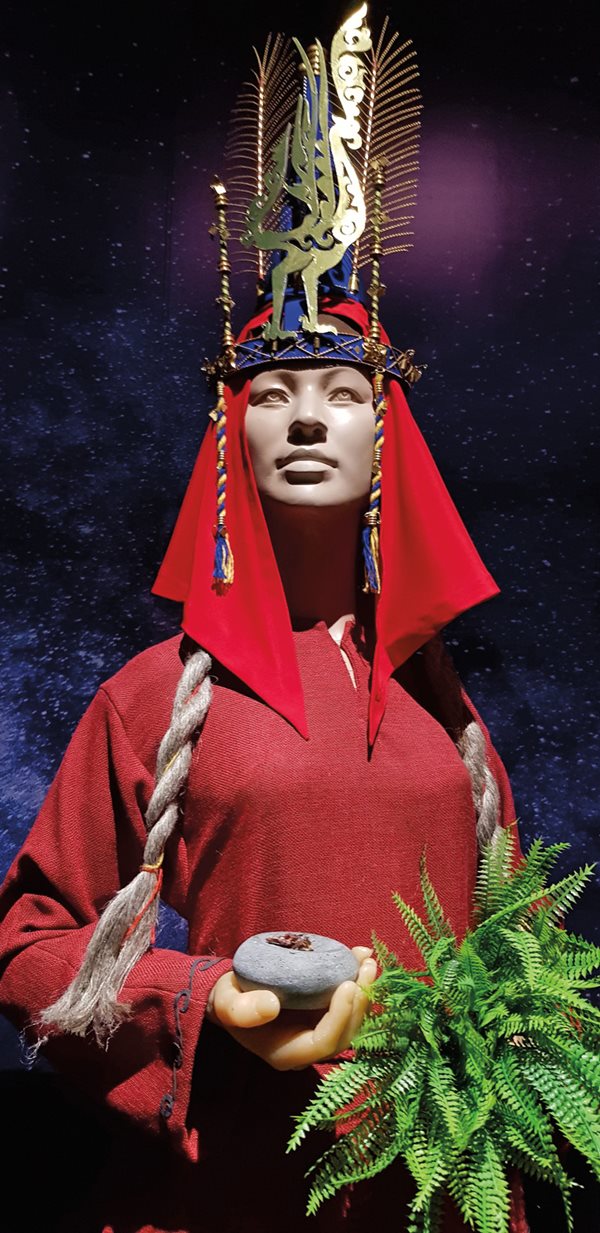 A reproduction of a  fifth- or fourth-century- BCE Urzhar priestess.