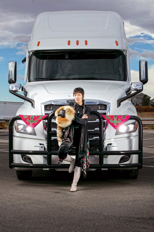 <p>&ldquo;I look at it [trucking] as a spiritual way of being a nomad&mdash;seeing places, seeing people, expanding your boundaries as much as you can.&rdquo;<br />
<span class="callout-name">&mdash;Aidana Tokenova, Denver, Colorado</span></p>
