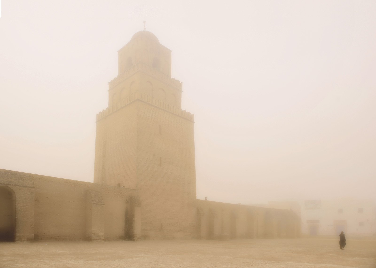 Built in 670 CE and reconstructed in the early ninth century, the minaret of the Great Mosque of Kairouan became an architectural template in North Africa and al-Andalus, or Muslim Spain.