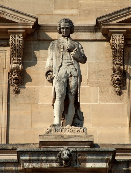 At Paris&rsquo;s Louvre Museum, a statue now honors the writer whose thoughts were once so controversial he had to flee France.