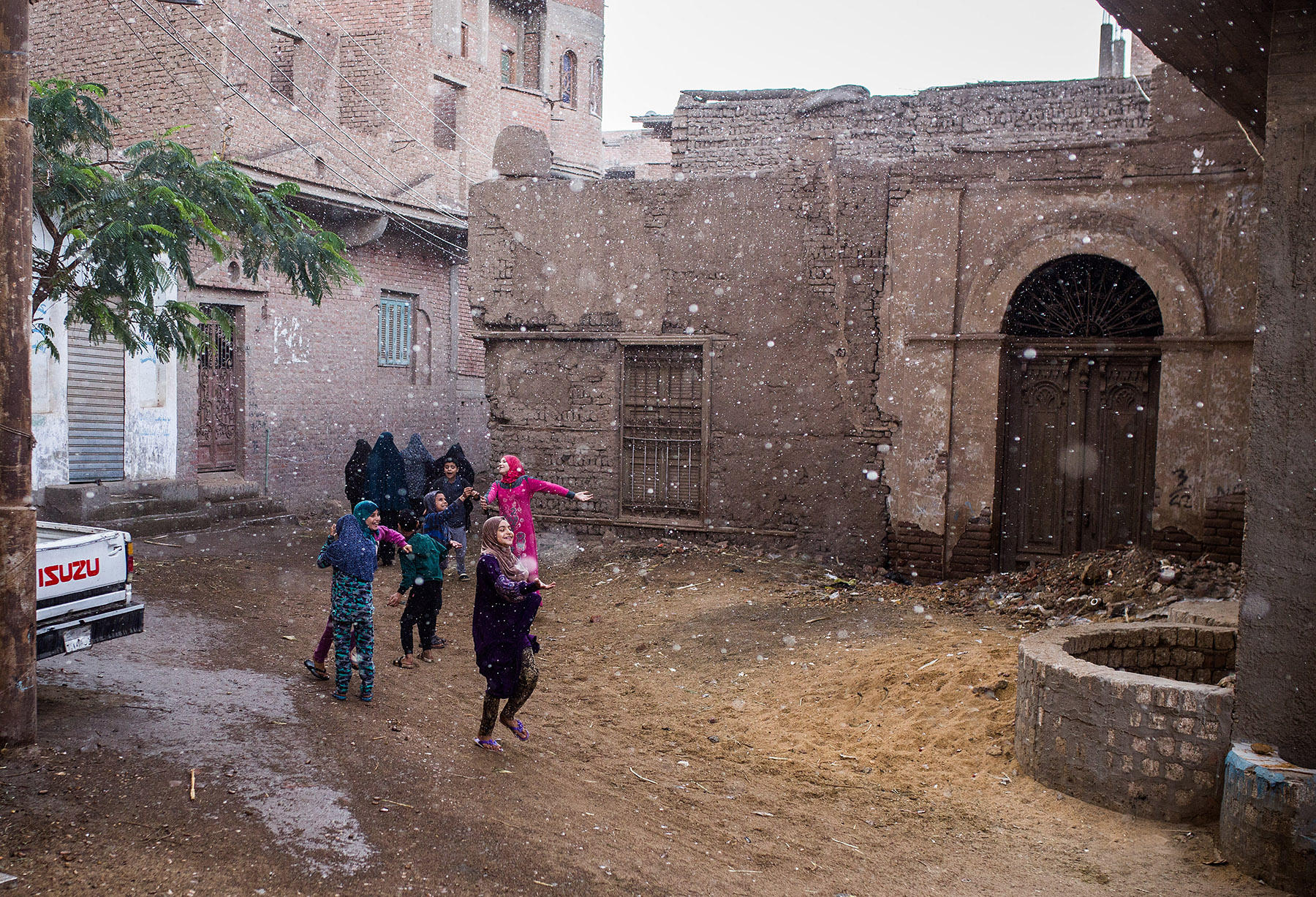 I took this photo during a rainy day in November 2018 from the window of my family home in Fayoum, Egypt, located about 100 kilometers southwest of the capital. It hardly rains but a few times in the year in most parts of Egypt, and when it does, it is always something special, bringing joy and happiness particularly for the local children.
—Hesham Elsherif
@hesham.a.elsherif

