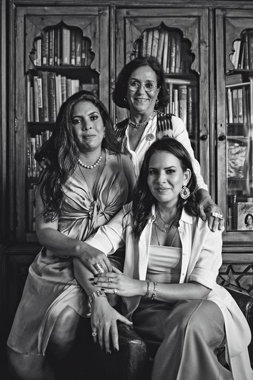 Azza Fahmy has shared her passion and business with her daughters, Amina Ghali, left, and Fatima Ghaly, right, who are heavily involved in running the Azza Fahmy company and brand together. Amina is the head designer and Fatima is the CEO.