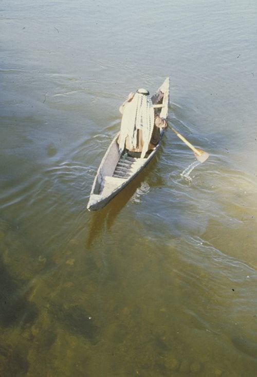 Navigating the marsh on a mushhuf.