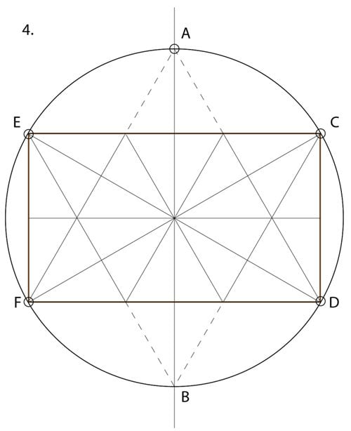 4. Add additional radial and diagonal lines, still as light guidelines.