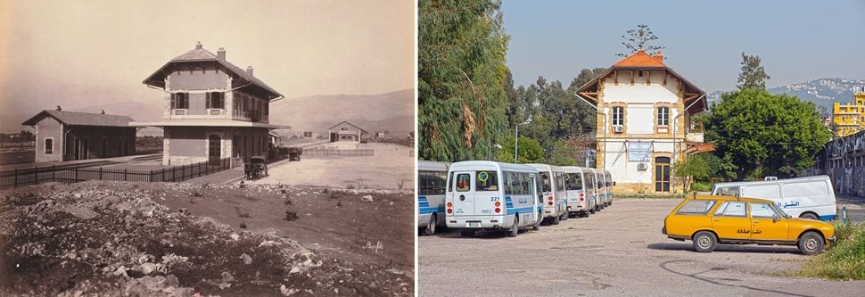 Photographed near the time the Beirut-Damascus railroad was inaugurated in 1895, Mar Mikhael was the first station after the line’s origin at Beirut Port on the Mediterranean Sea. 