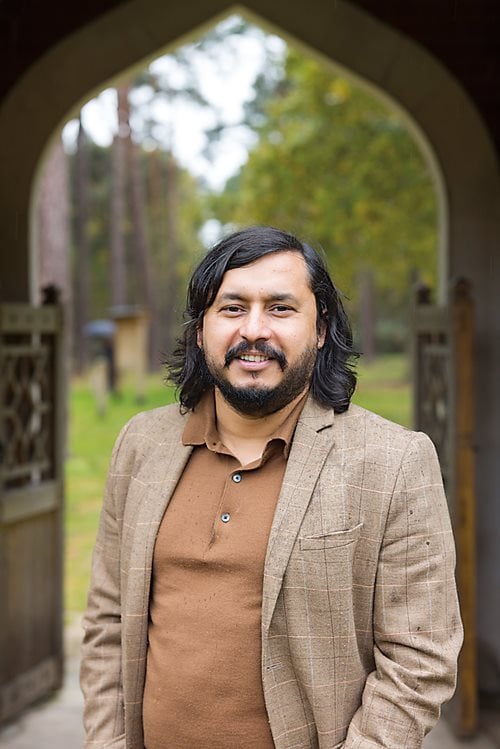 A blue, circular marker identifies the section of Brookwood that is one of the trail’s three stops. Journalist and travel writer Tharik Hussain, <b>above</b>, found inspiration for the idea of the trails in the archives of the mosque.